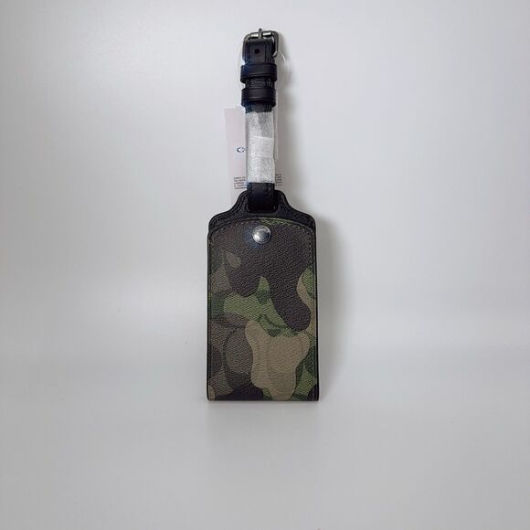 Coach CM033 Luggage Travel Name Tag In Signature Canvas With Green Camo Print - Picture 7 of 8